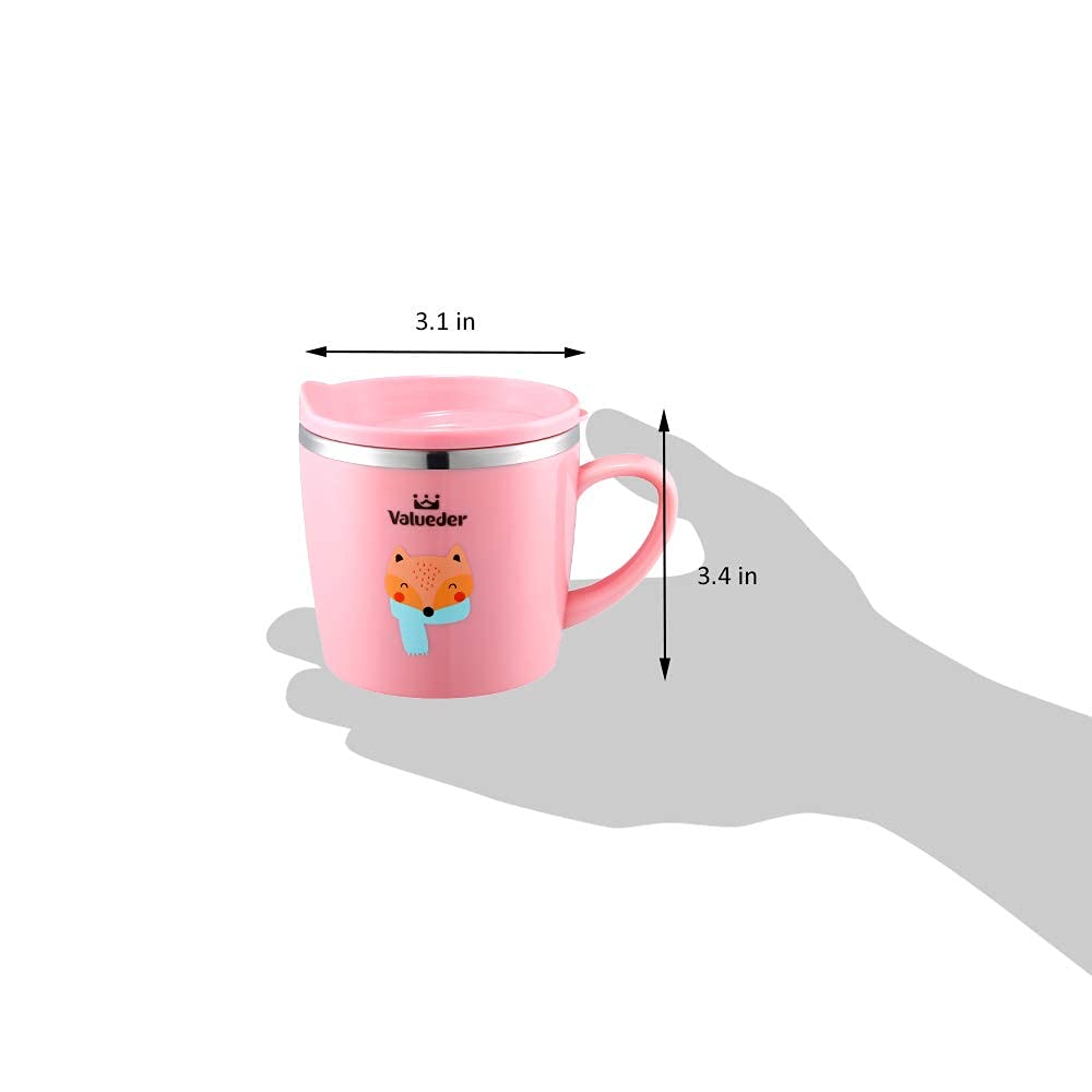 Valueder Fox Sippy Cup cartoon fox design appeals to children during hydration.