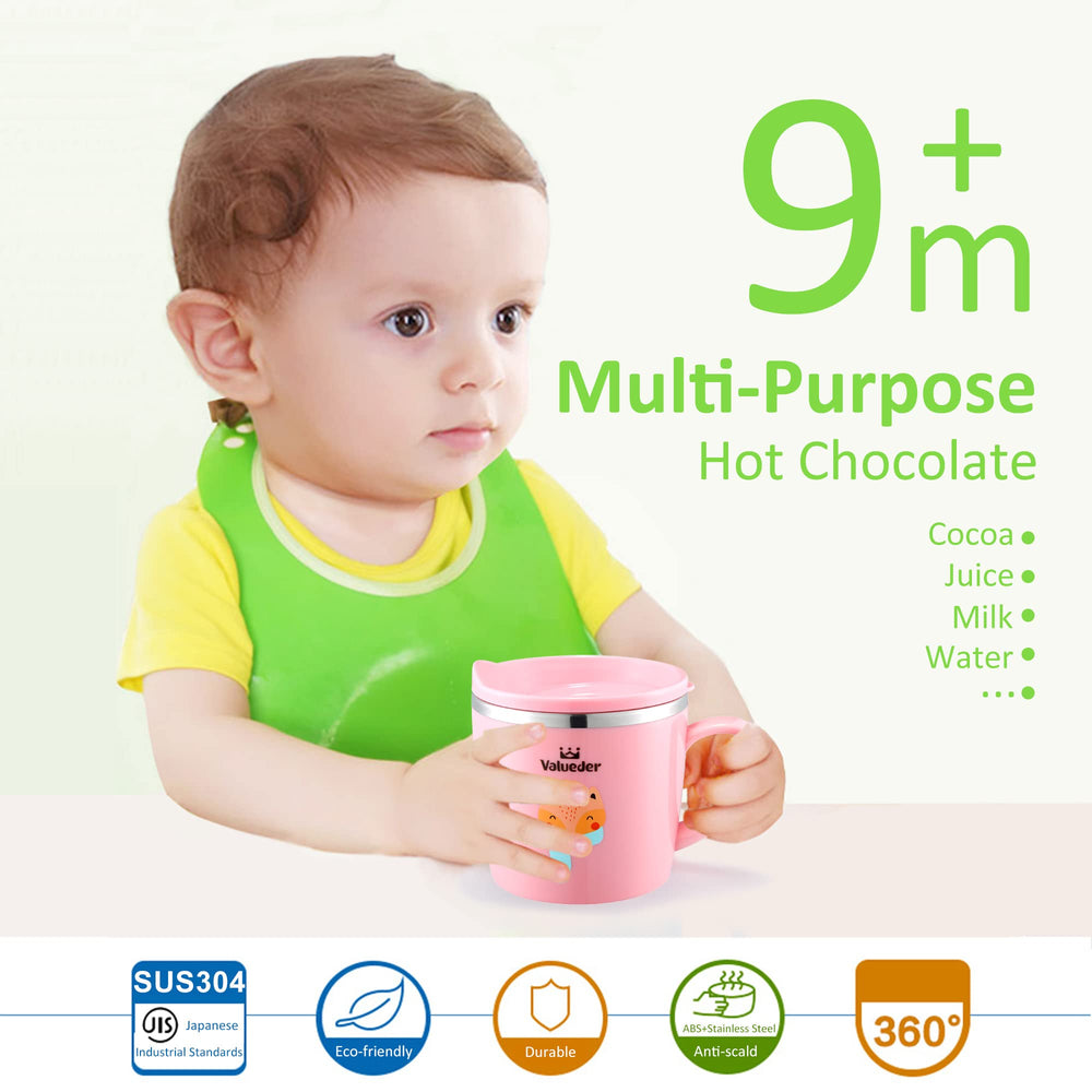 Valueder Fox Sippy Cup lid slider for mess-free drinking transitions.