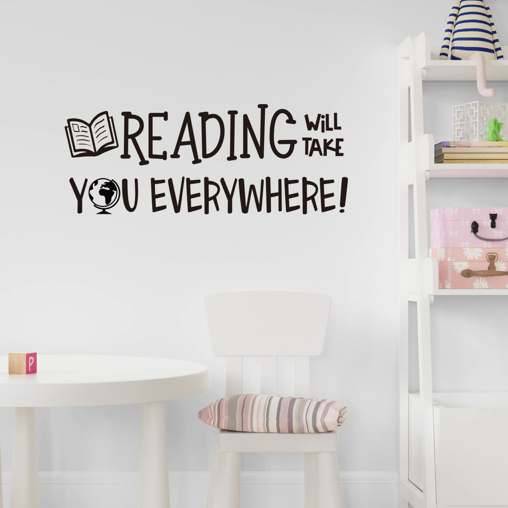 Vancetyno Reading Will Take You Everywhere decal on furniture surface, easy application