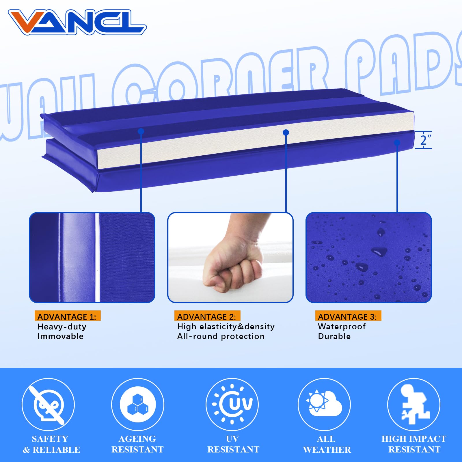VANCL corner padding with velcro enables easy wall mounting