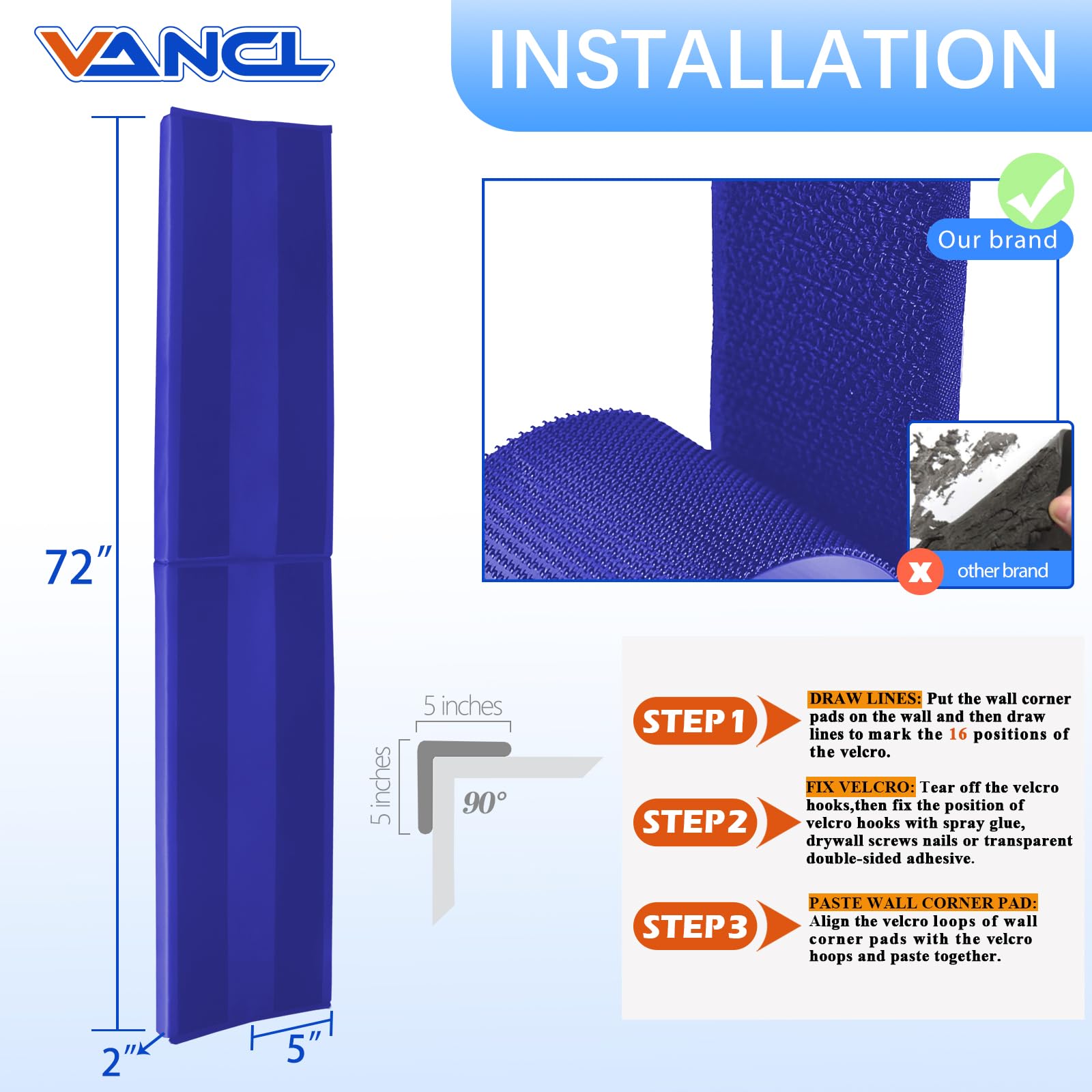 VANCL wall corner pad 2-inch thick cushions for gym use