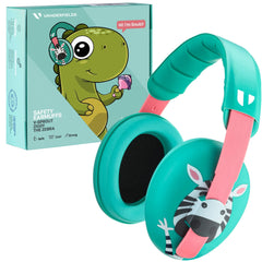 Vanderfields Ziggy ear muffs with adjustable headband provide secure kids' protection.