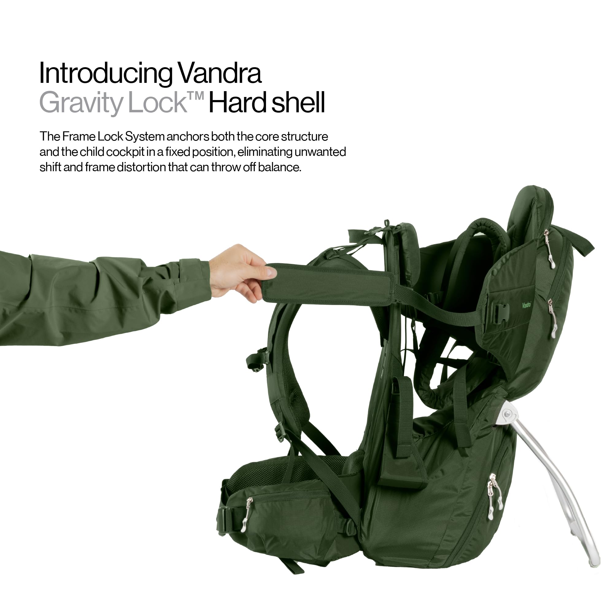 Vandra Forest fold-out kickstand enables easy setup on trails.