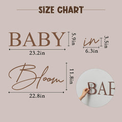 VANGNING Baby in Bloom decal accentuates gender reveal decor as a focal point