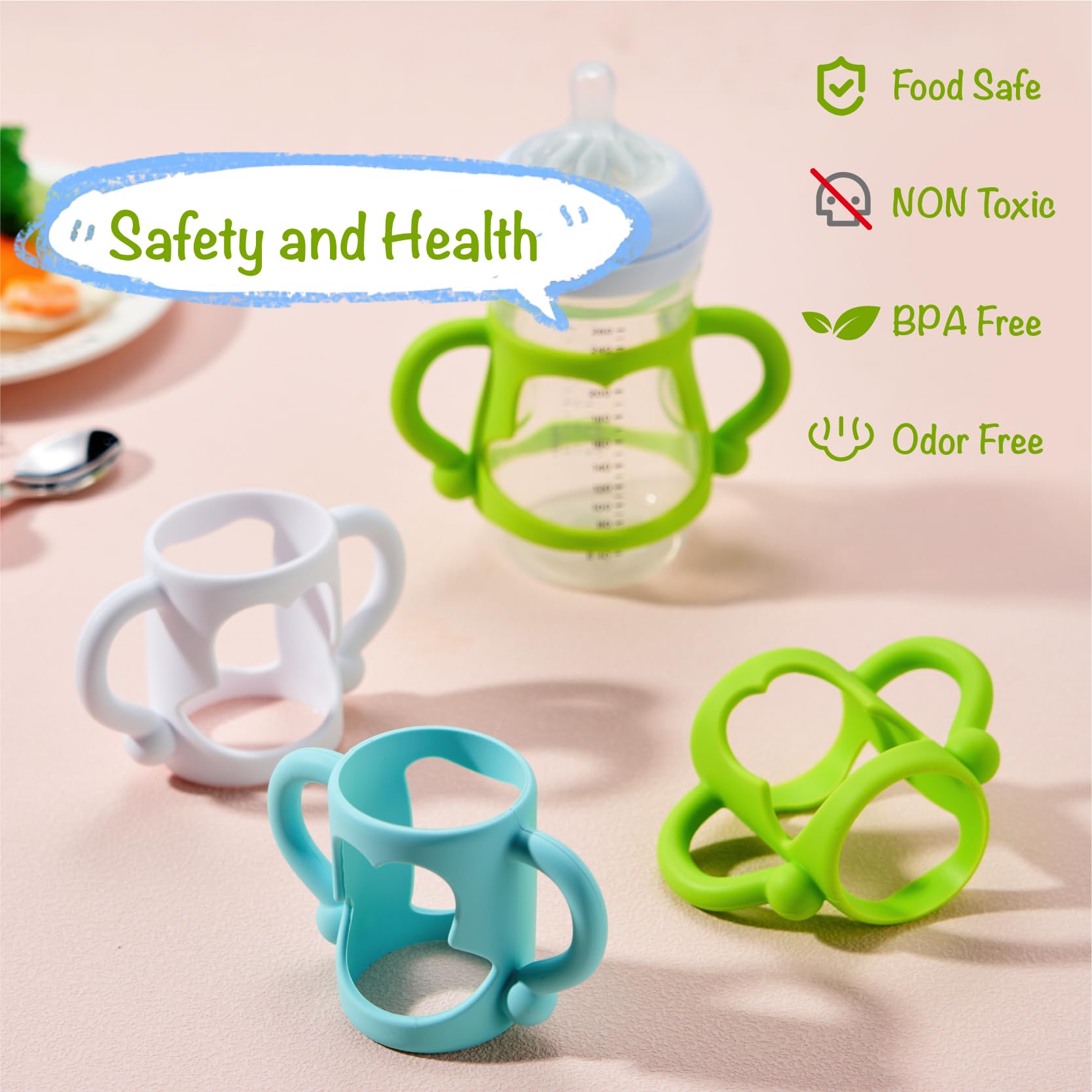 VANPET baby bottle handles support transitions from bottle to cup.