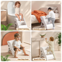 Vanpolchy step stool features a wide surface for stable footing.