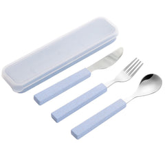 VANRA 3-piece kids utensils set with travel case for easy school lunch