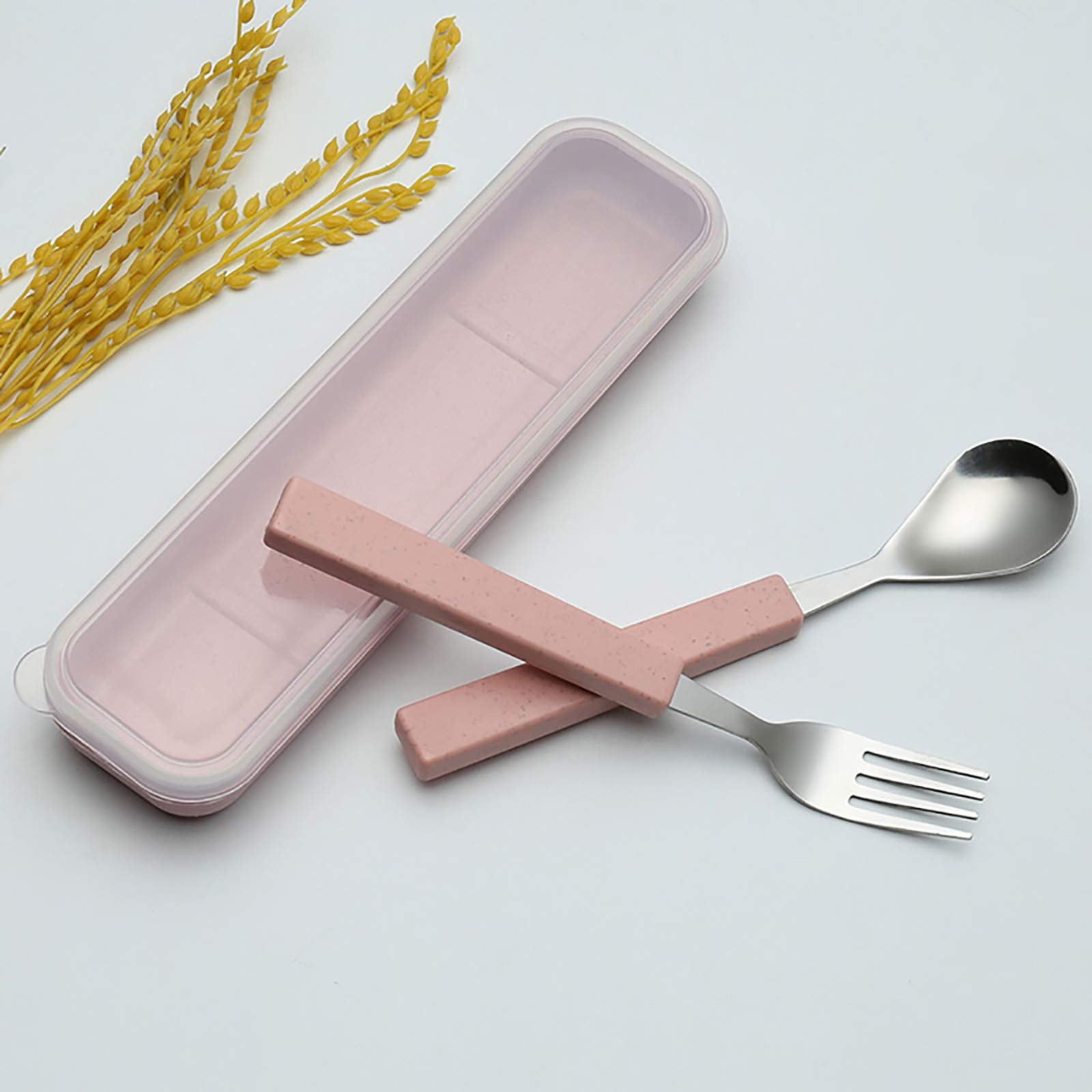 VANRA child flatware dinner spoon 17cm with chrome finish and pink accents
