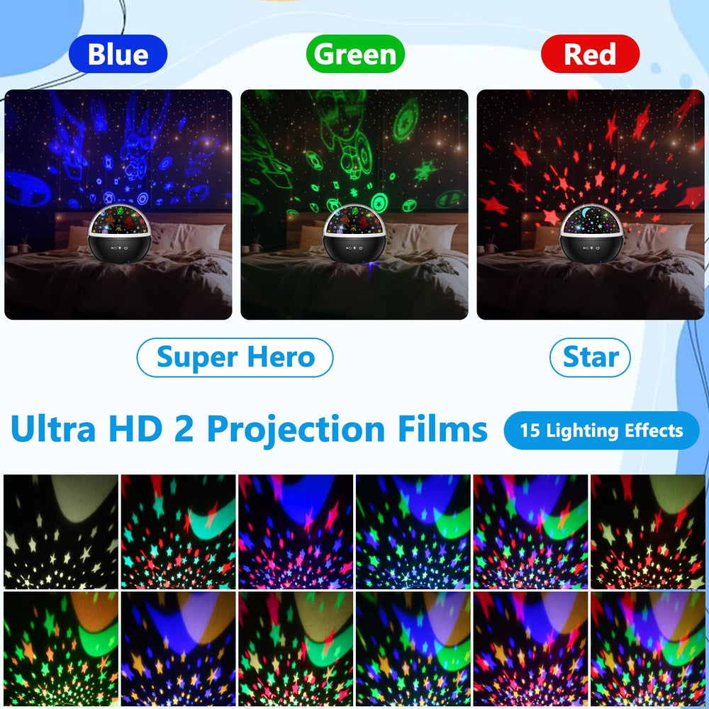 VANSHINIEER 360-degree rotation brings light patterns to life during storytelling.