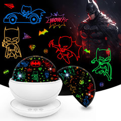 VANSHINIEER Batman Night Light Projector projects on wall for bedtime.