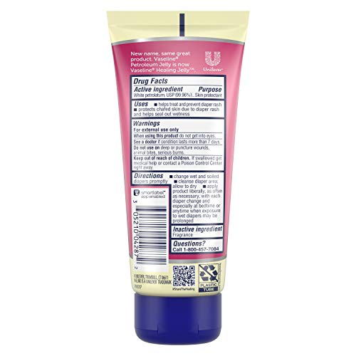 Vaseline triple-purified petroleum jelly highlights purity for sensitive baby skin