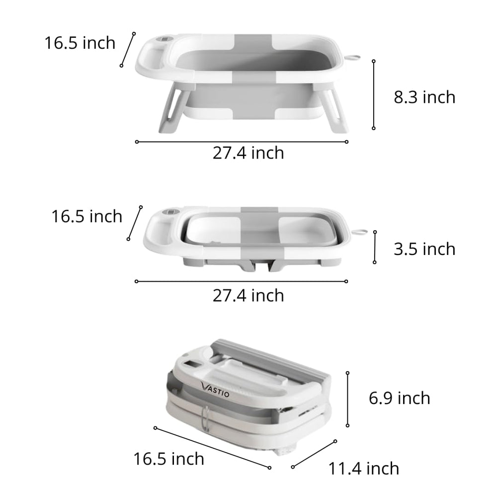 VASTIO anti-slip legs provide stable, wobble-free bathing.