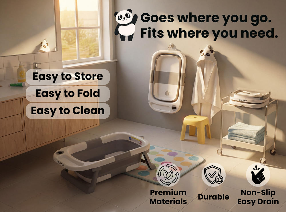 VASTIO rinse cup for easy, safe rinsing during bath time.