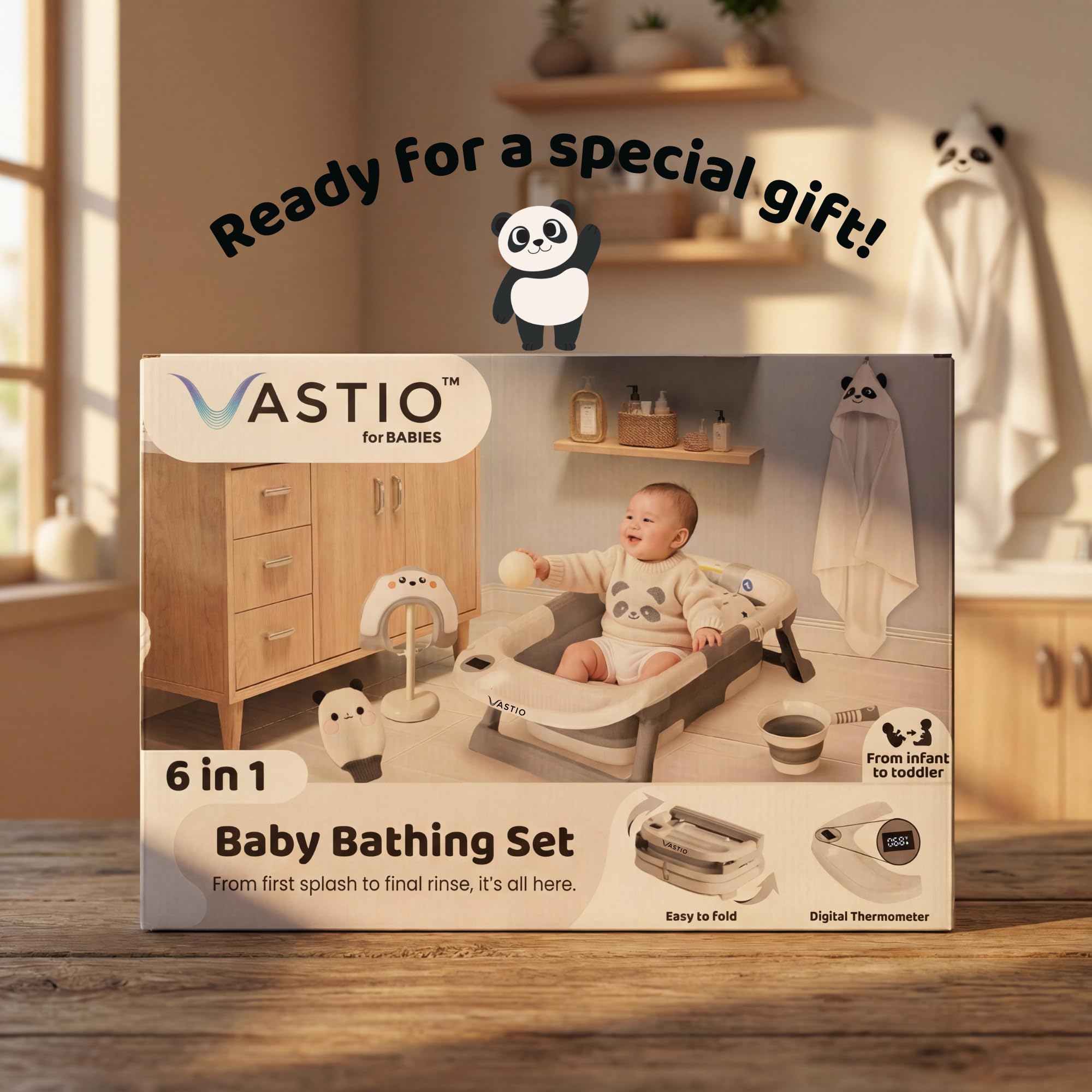 VASTIO soft sponge for delicate cleansing of baby skin.