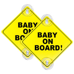 VASTRISE baby on board sign in bright yellow for high visibility in daylight