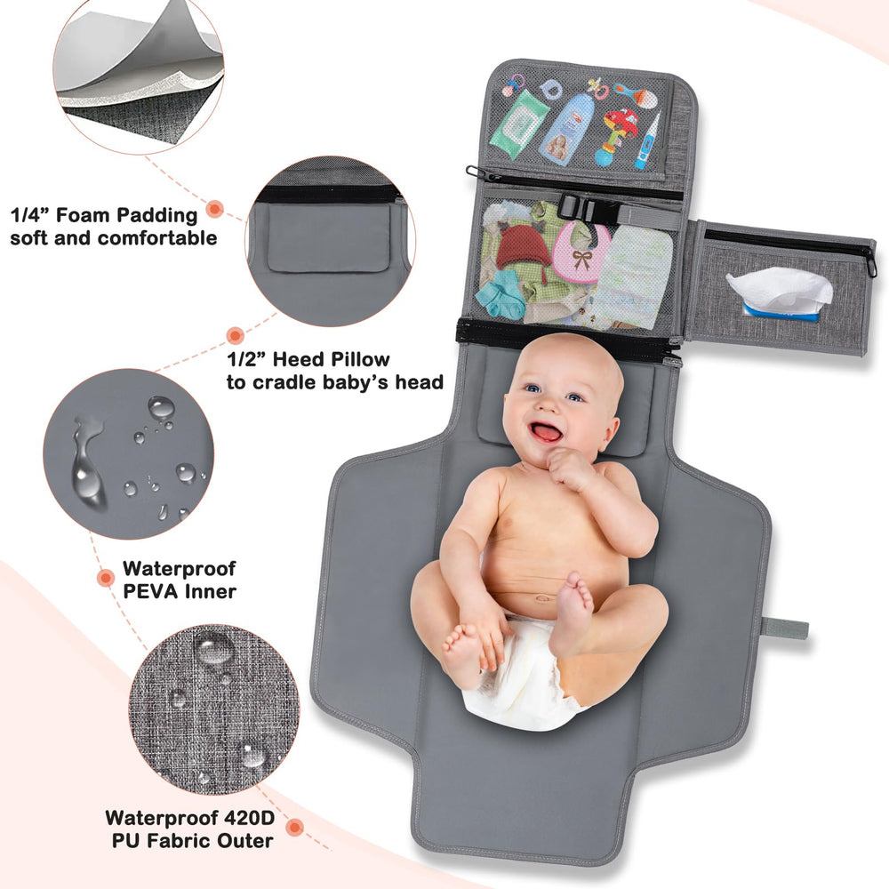 Vasttron waterproof changing pad surface keeps surfaces clean.