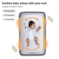 VaVaSoo bassinet rocking controls for gentle soothing