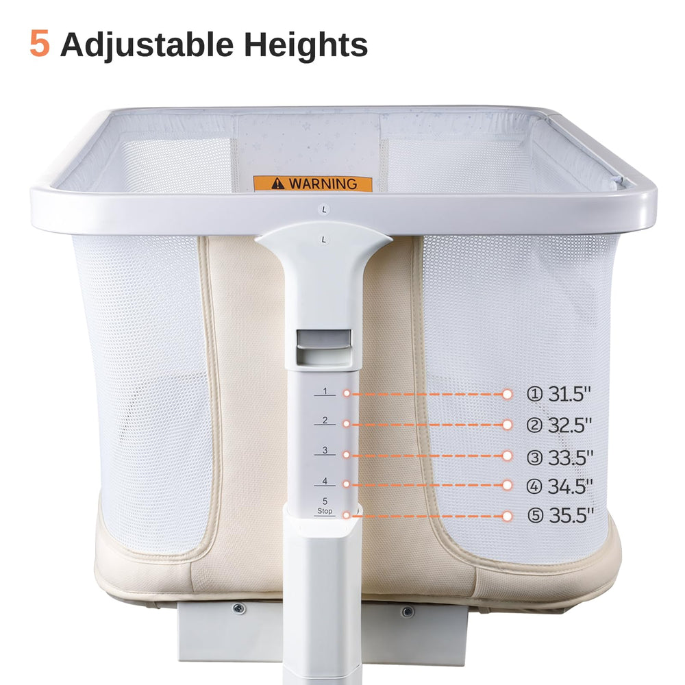 Large storage basket keeps diapers and essentials within arm's reach.