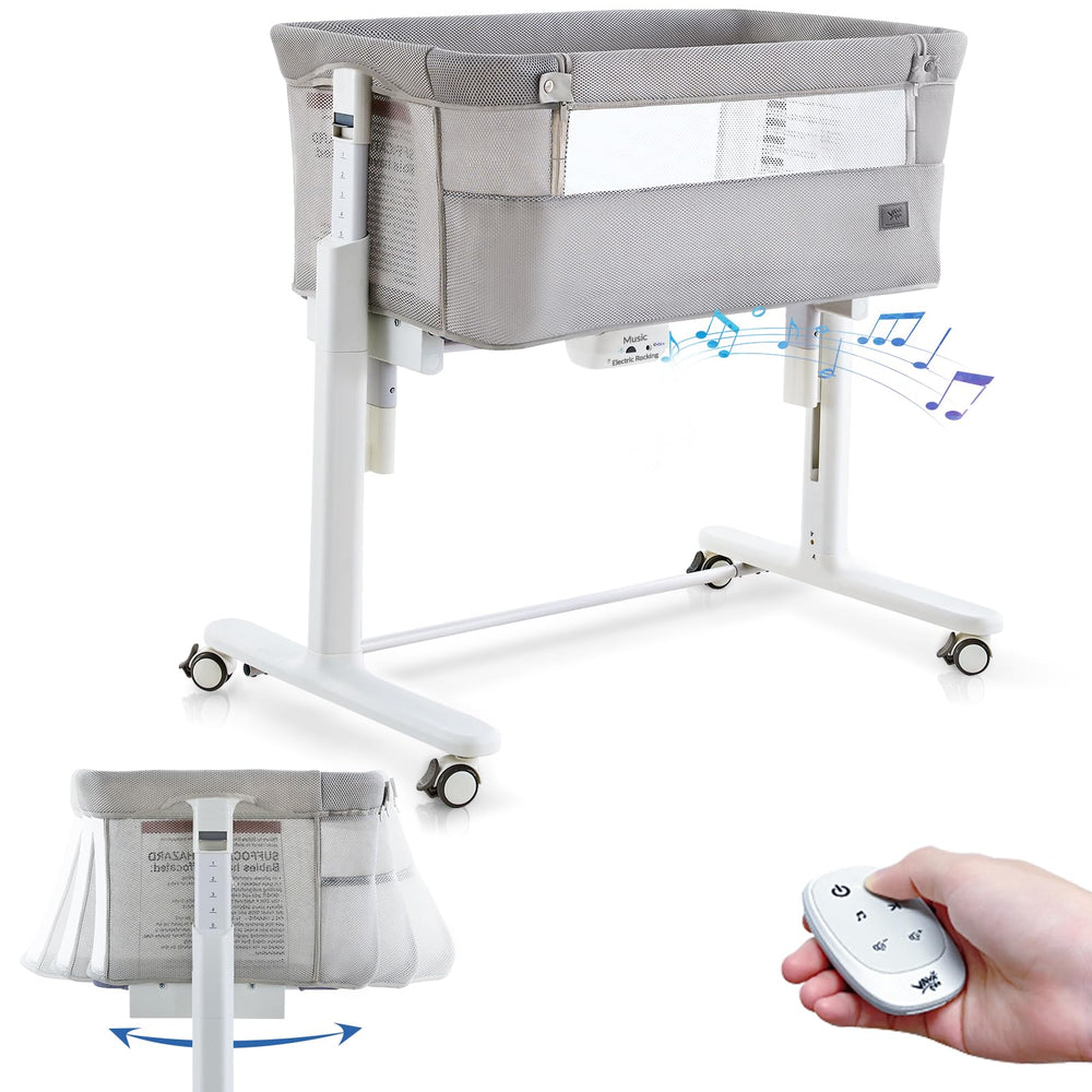 VaVaSoo electric bassinet rocking motions view showing three soothing patterns.