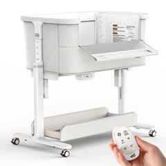 VaVaSoo electric rocking bassinet with three motion modes for soothing newborn sleep.