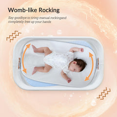VaVaSoo bassinet displaying 3-speed rocking for customizable comfort