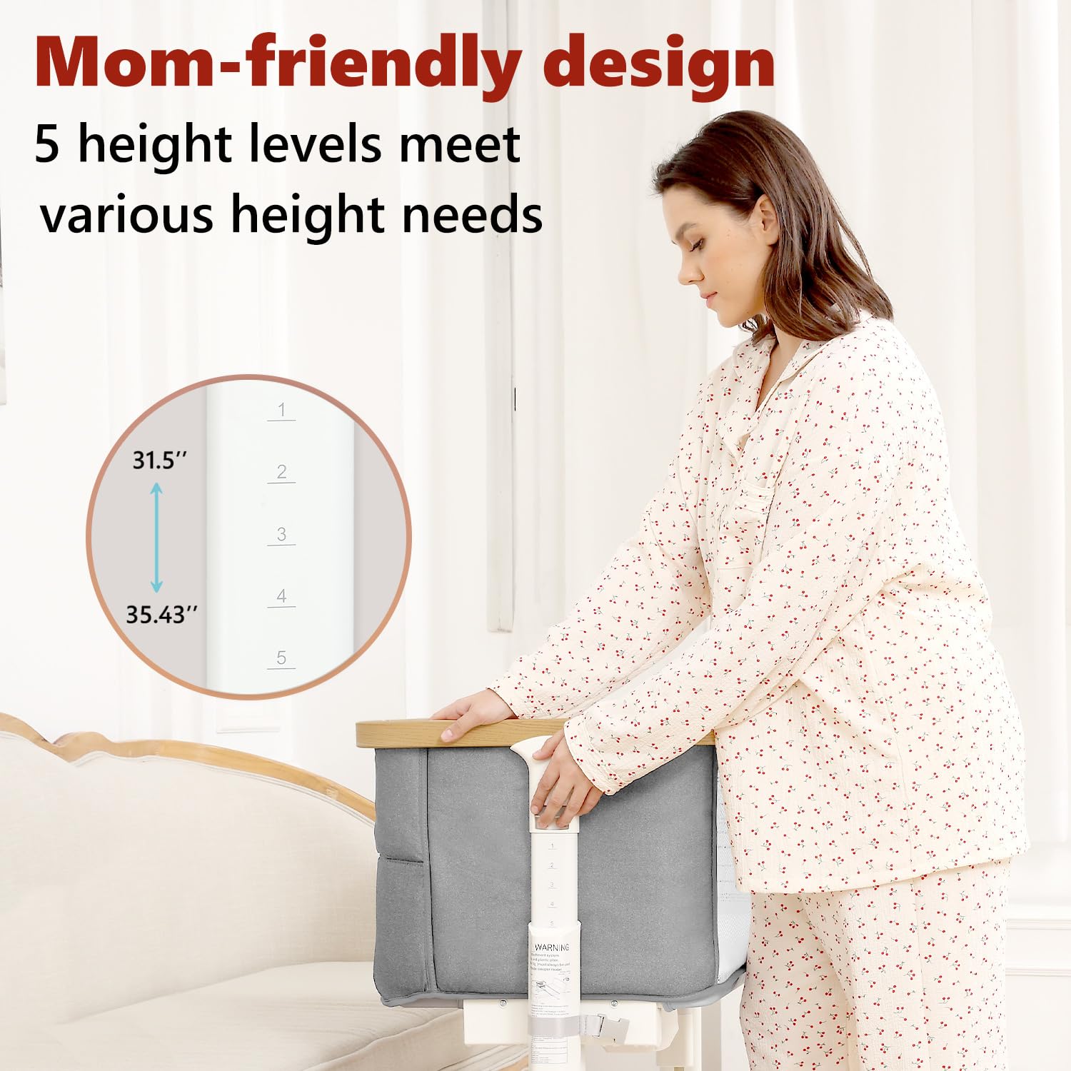 Vavassoo bassinet with soft mattress and fitted sheet for cozy sleep