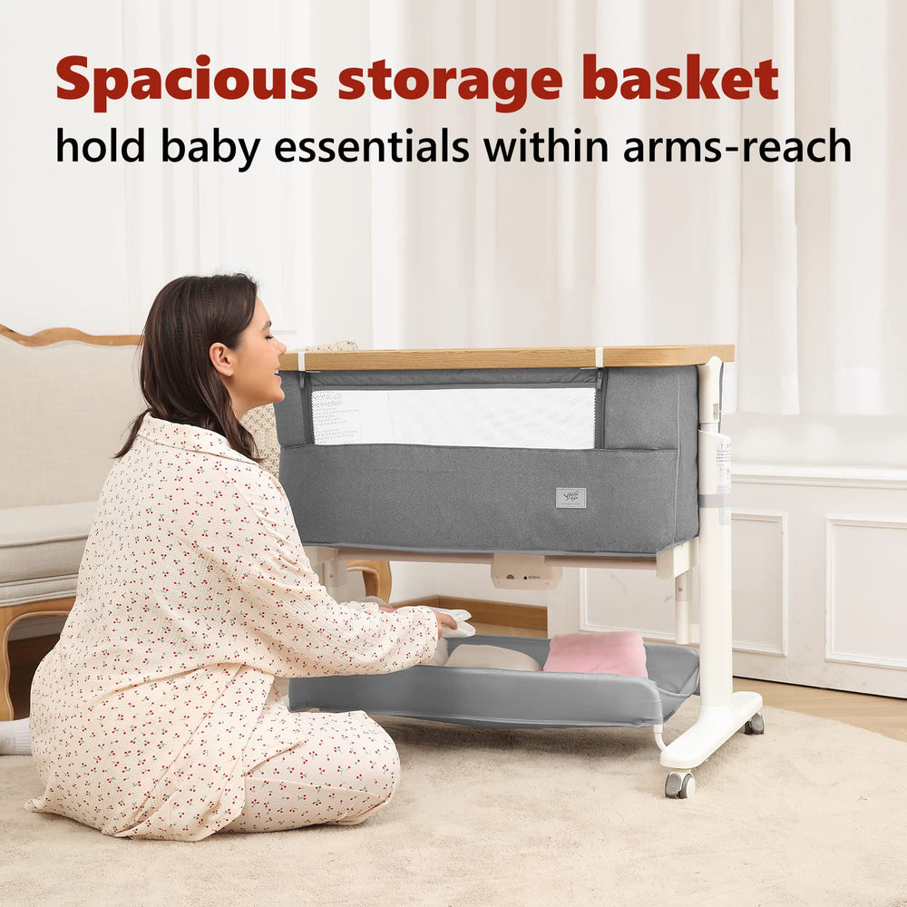 Vavassoo bassinet storage basket keeping essentials nearby