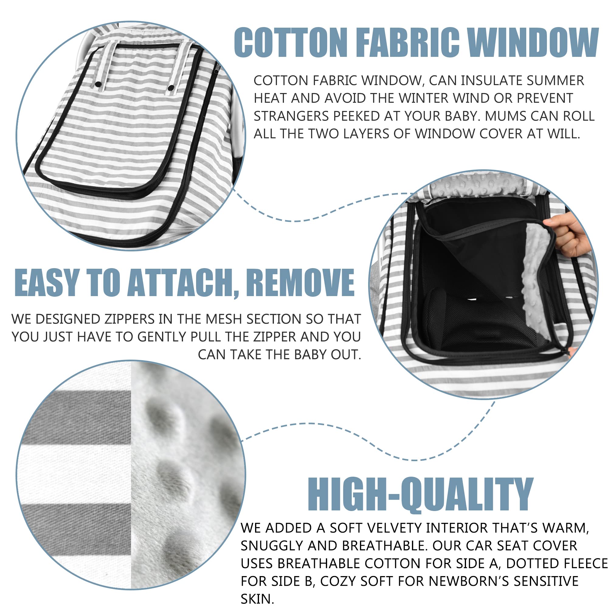 Vaxaape mesh window detail provides ventilation while keeping baby visible.