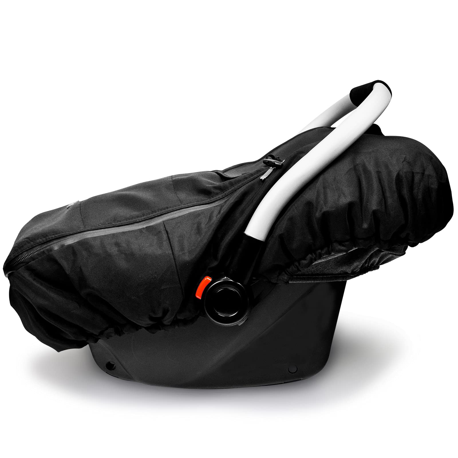Vaxaape universal-fit car seat cover showing easy installation over carriers