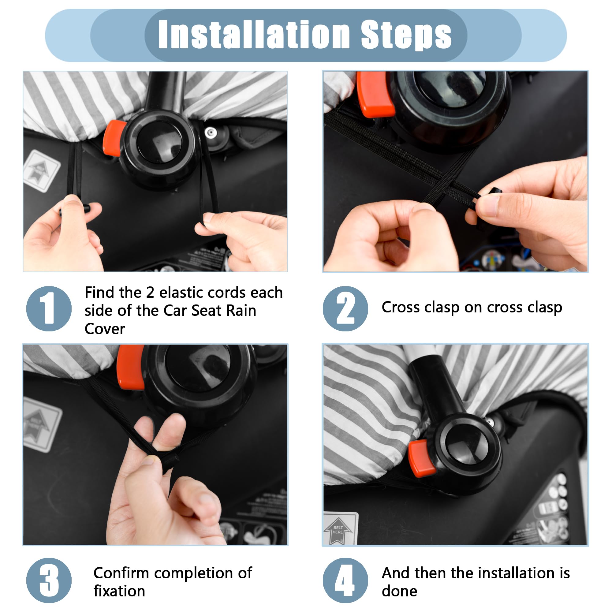 Vaxaape elastic-bottom-fit ensures snug compatibility with many seats.