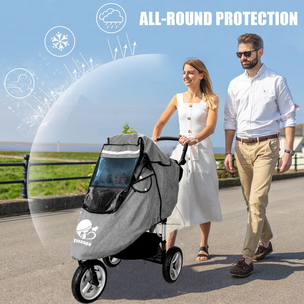 Vaxaape Stroller Rain Cover quick installation and removal for busy parents.