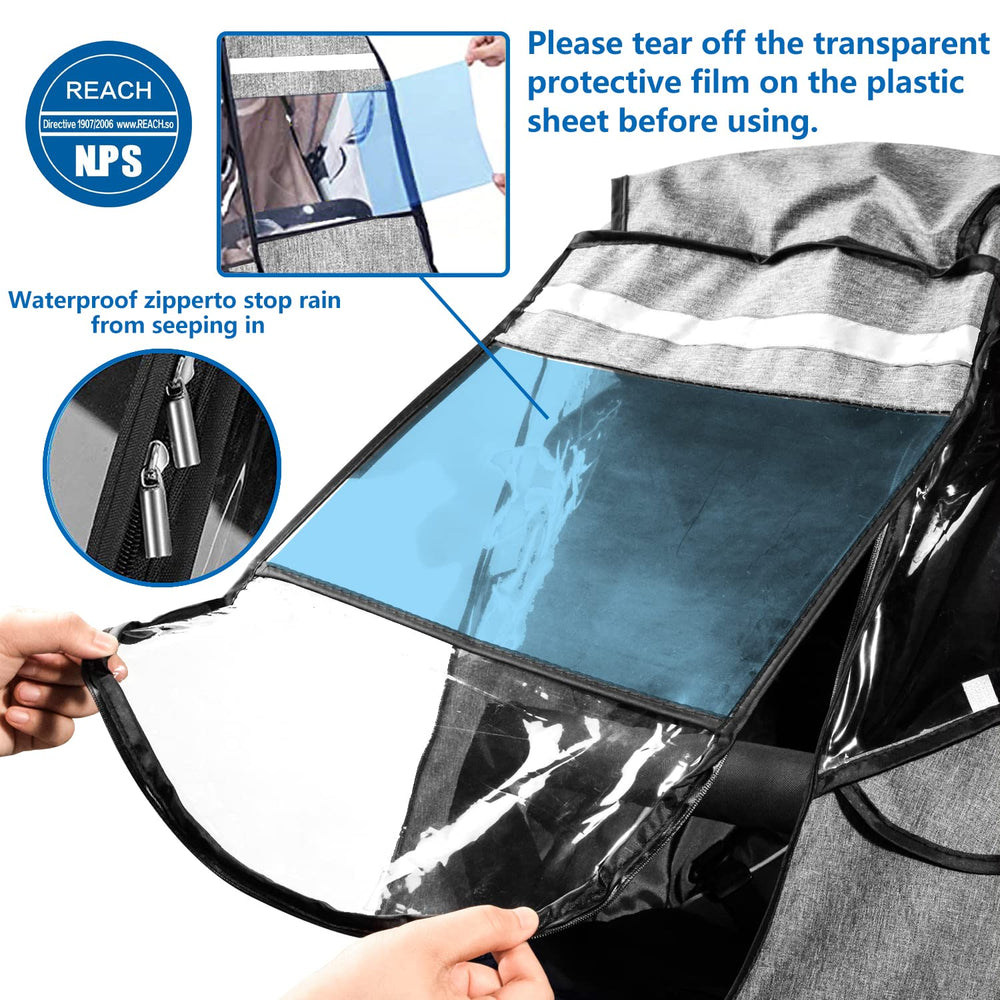Vaxaape Stroller Rain Cover waterproof fabric keeps baby dry outdoors.