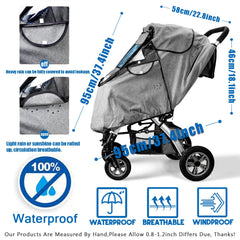 Vaxaape Stroller Rain Cover windproof design shields baby from gusts.