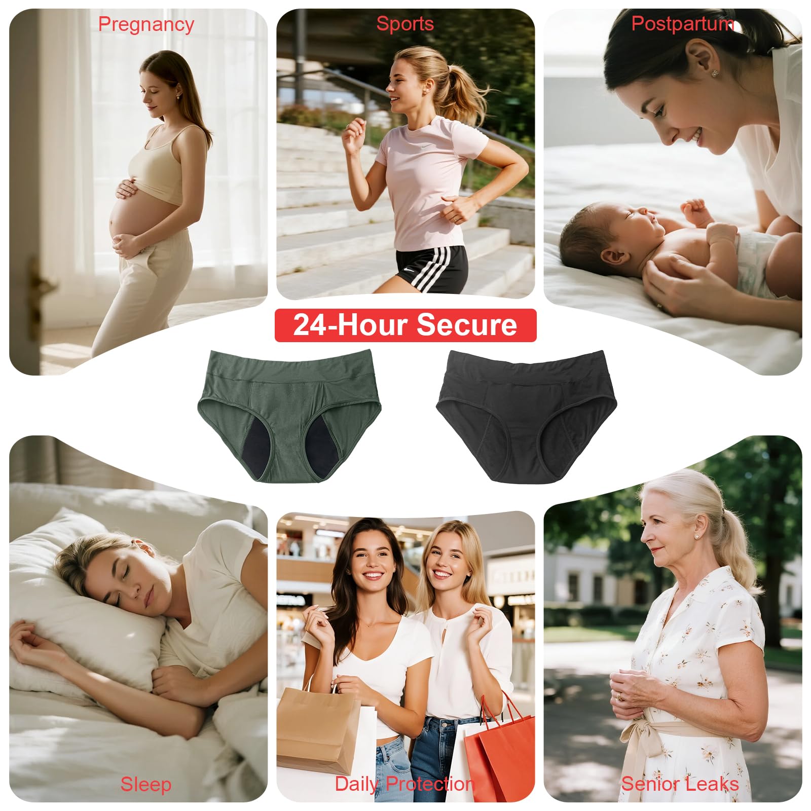 VAYLUX leakproof underwear with extended crotch lining provides full coverage.