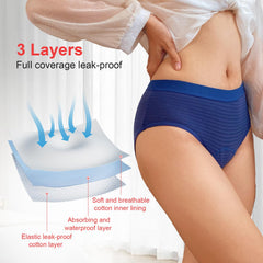 VAYLUX cotton mesh underwear side view, discreet daily protection