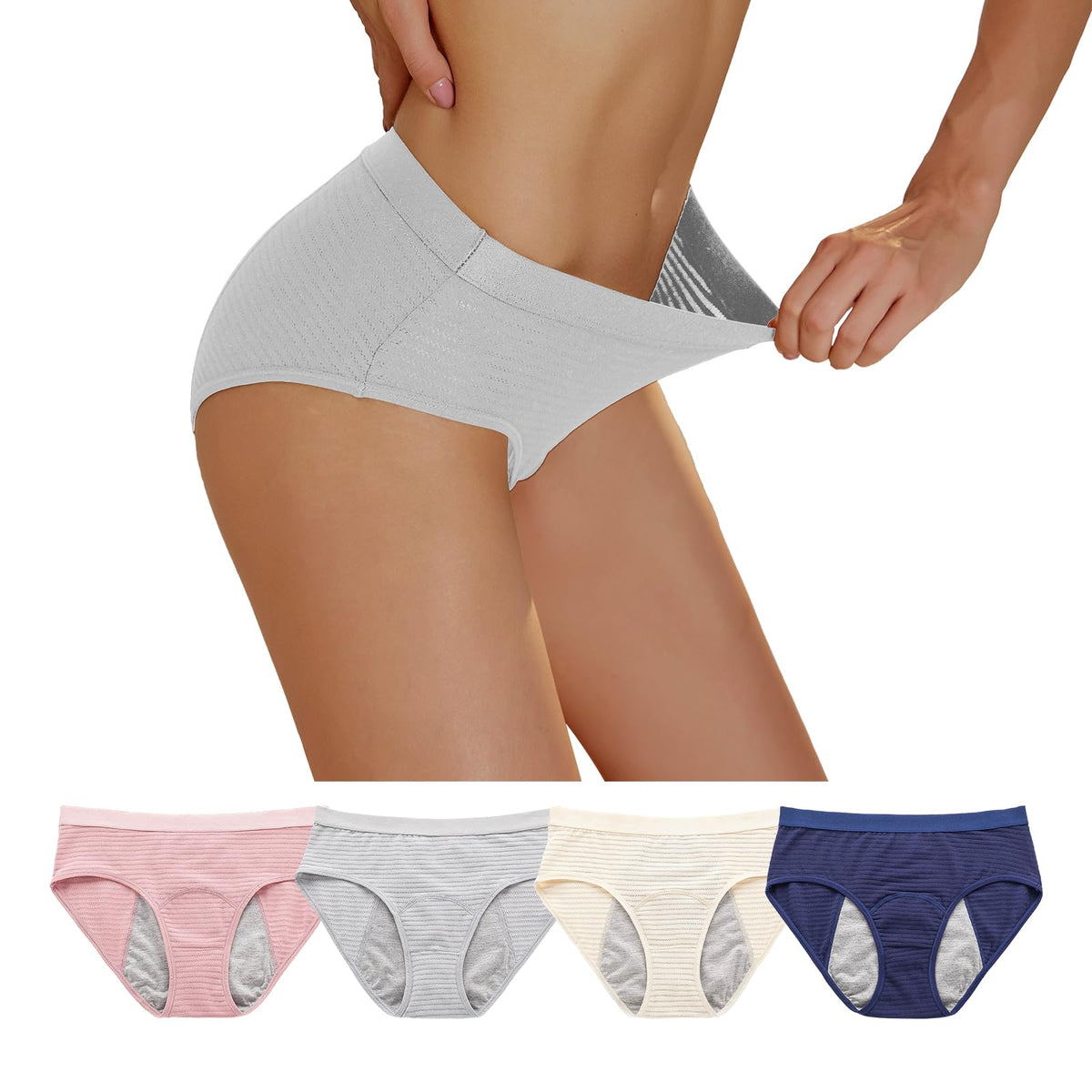 VAYLUX women's mid-rise panties front view with discreet leak protection.