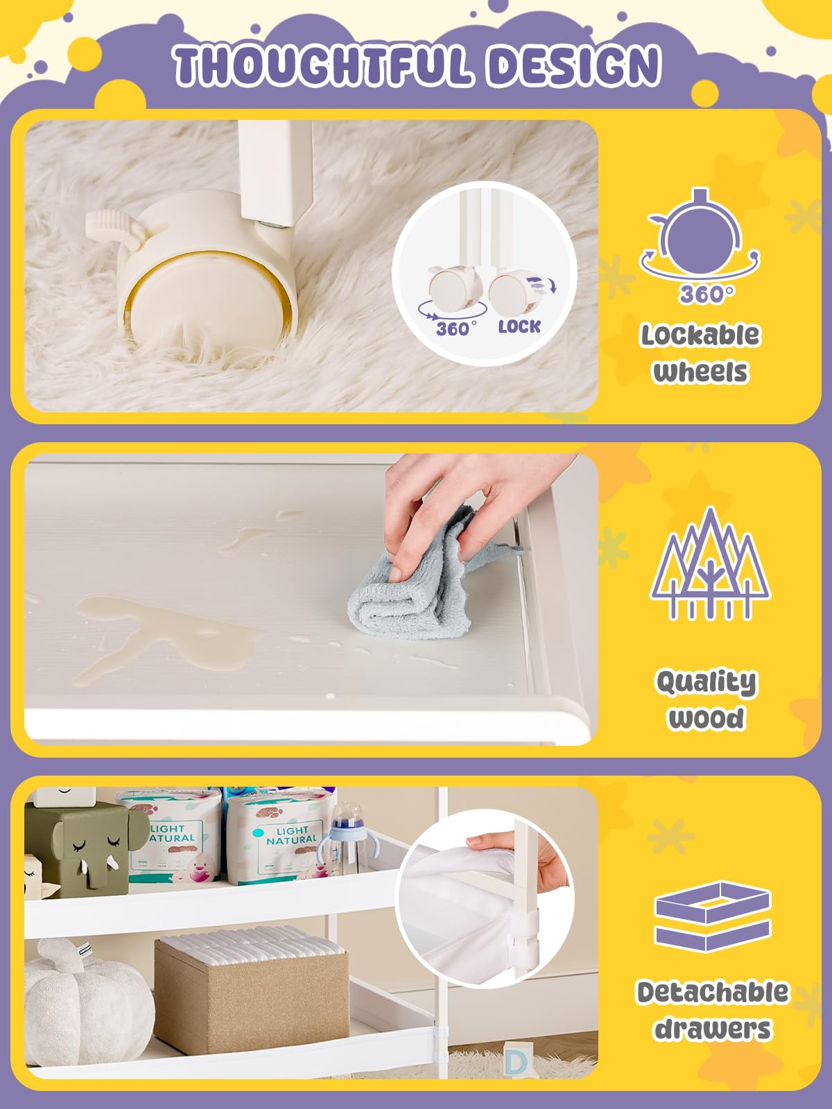 VBABY sturdy all-metal frame minimizes wobble during use