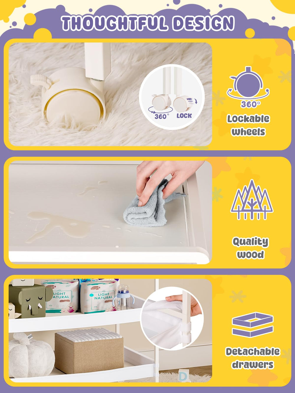 VBABY sturdy all-metal frame minimizes wobble during use