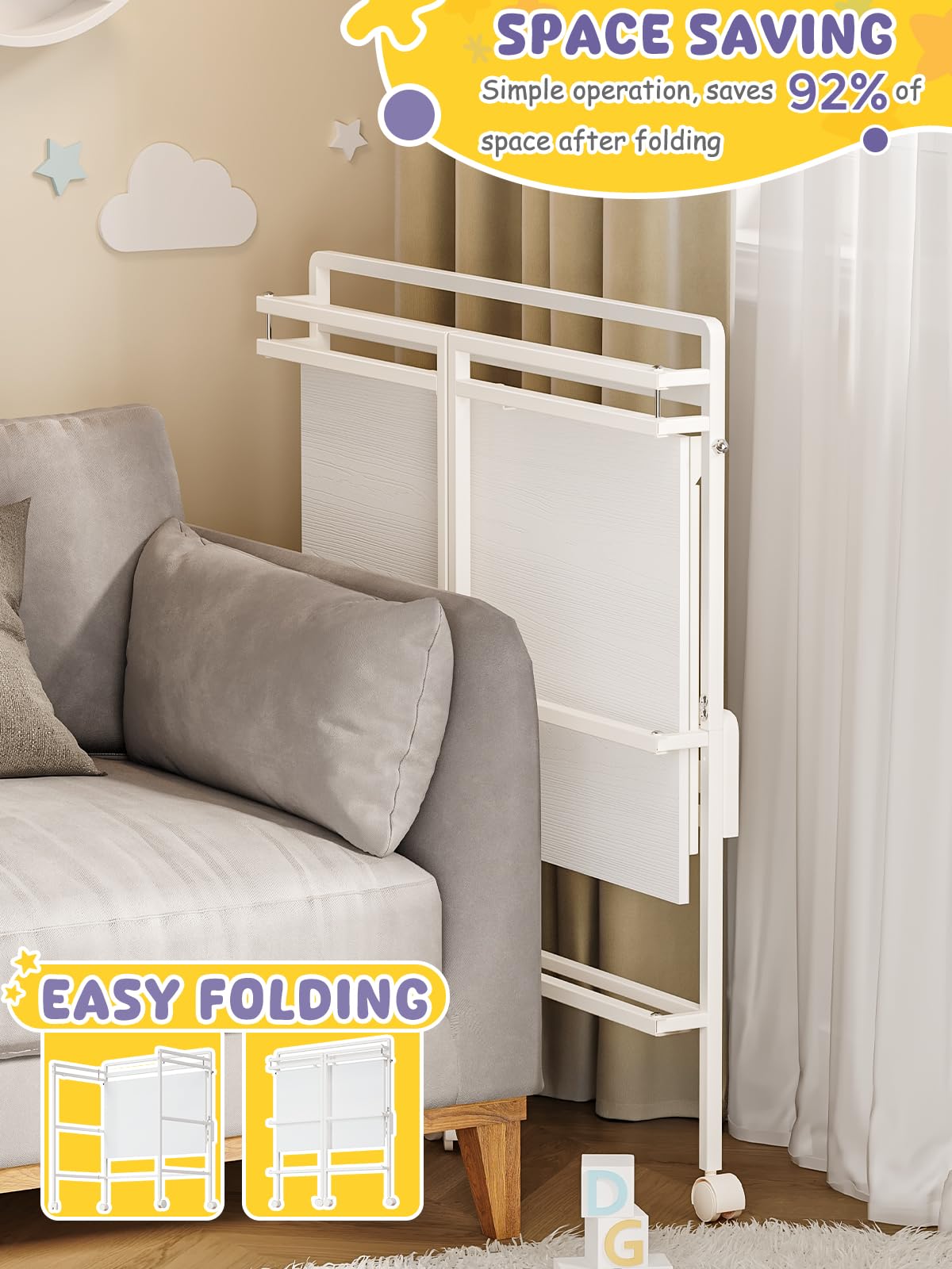 VBABY changing table with storage drawers keeps wipes and creams within reach