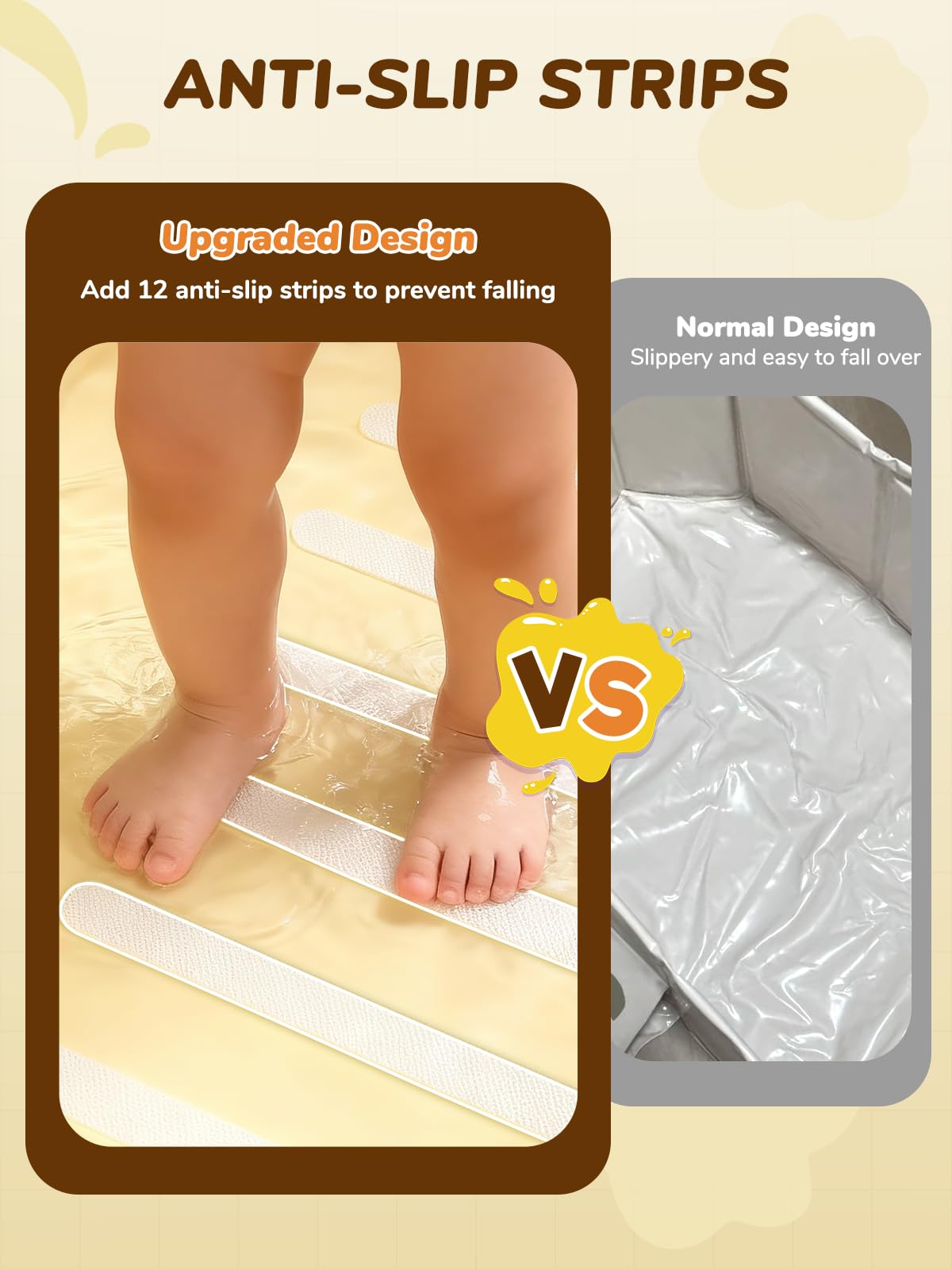 VBABY anti-slip strips help secure baby during bath