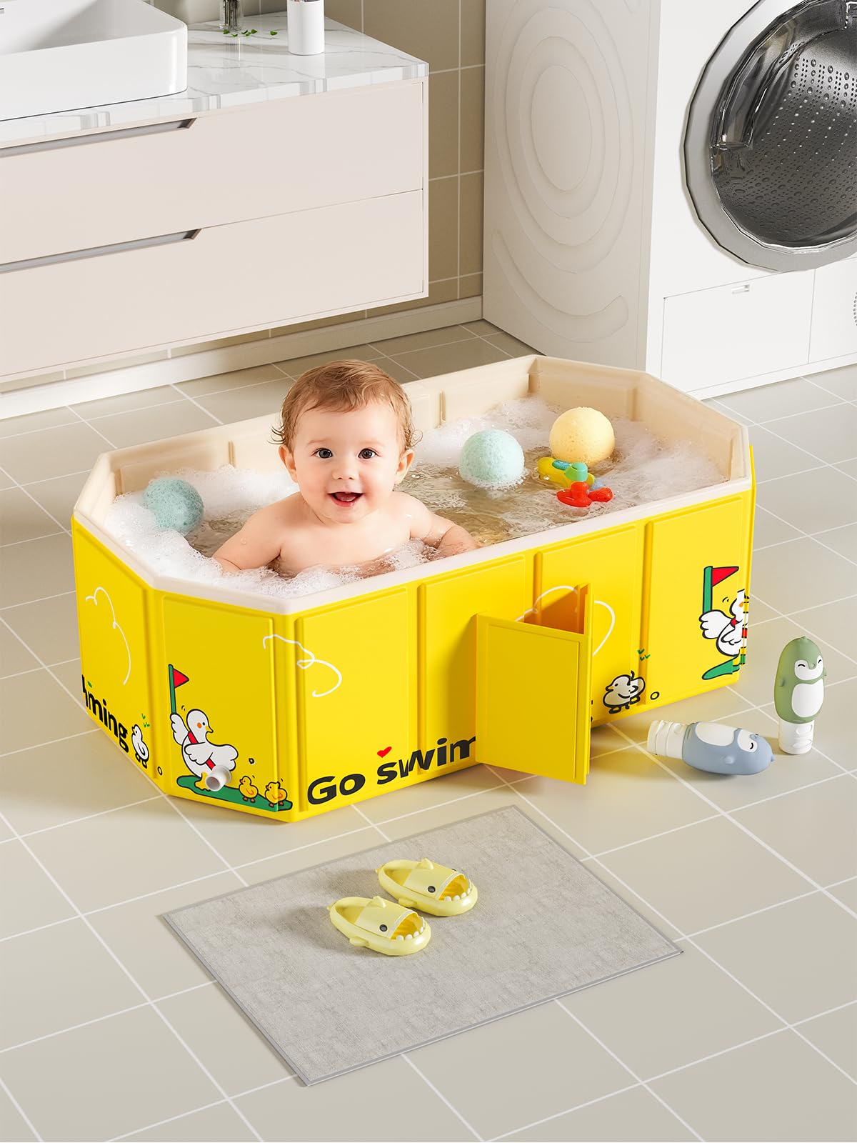 VBABY travel-friendly bathtub suitable for infants to toddlers