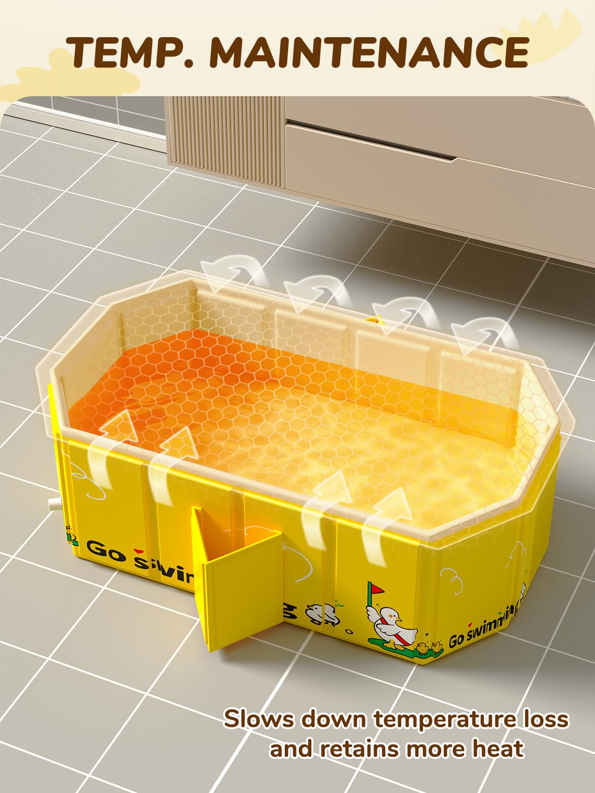 VBABY vertical support plates provide stable, balanced bath