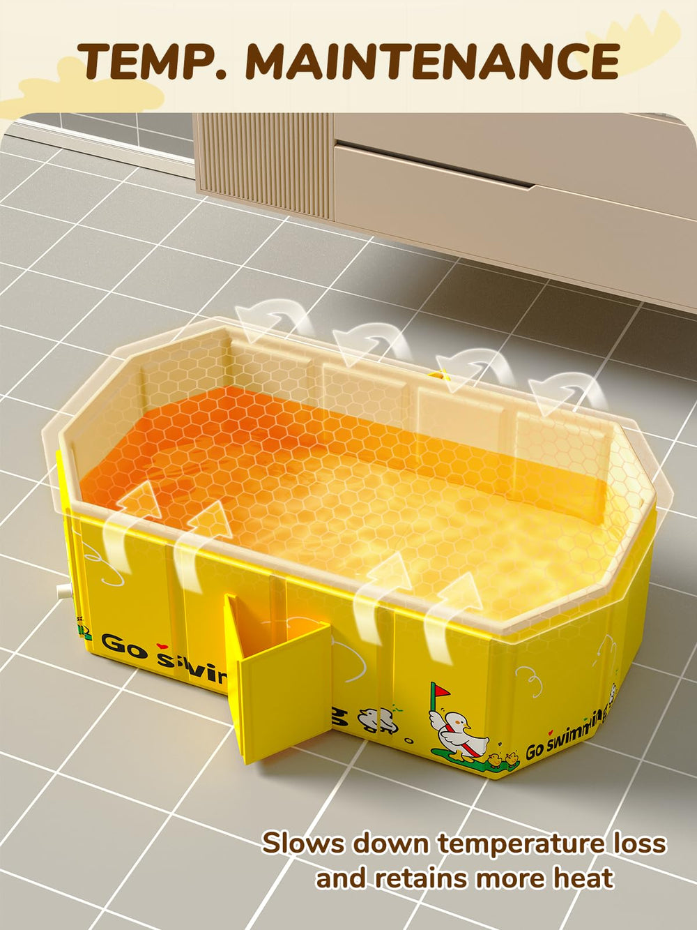 VBABY vertical support plates provide stable, balanced bath