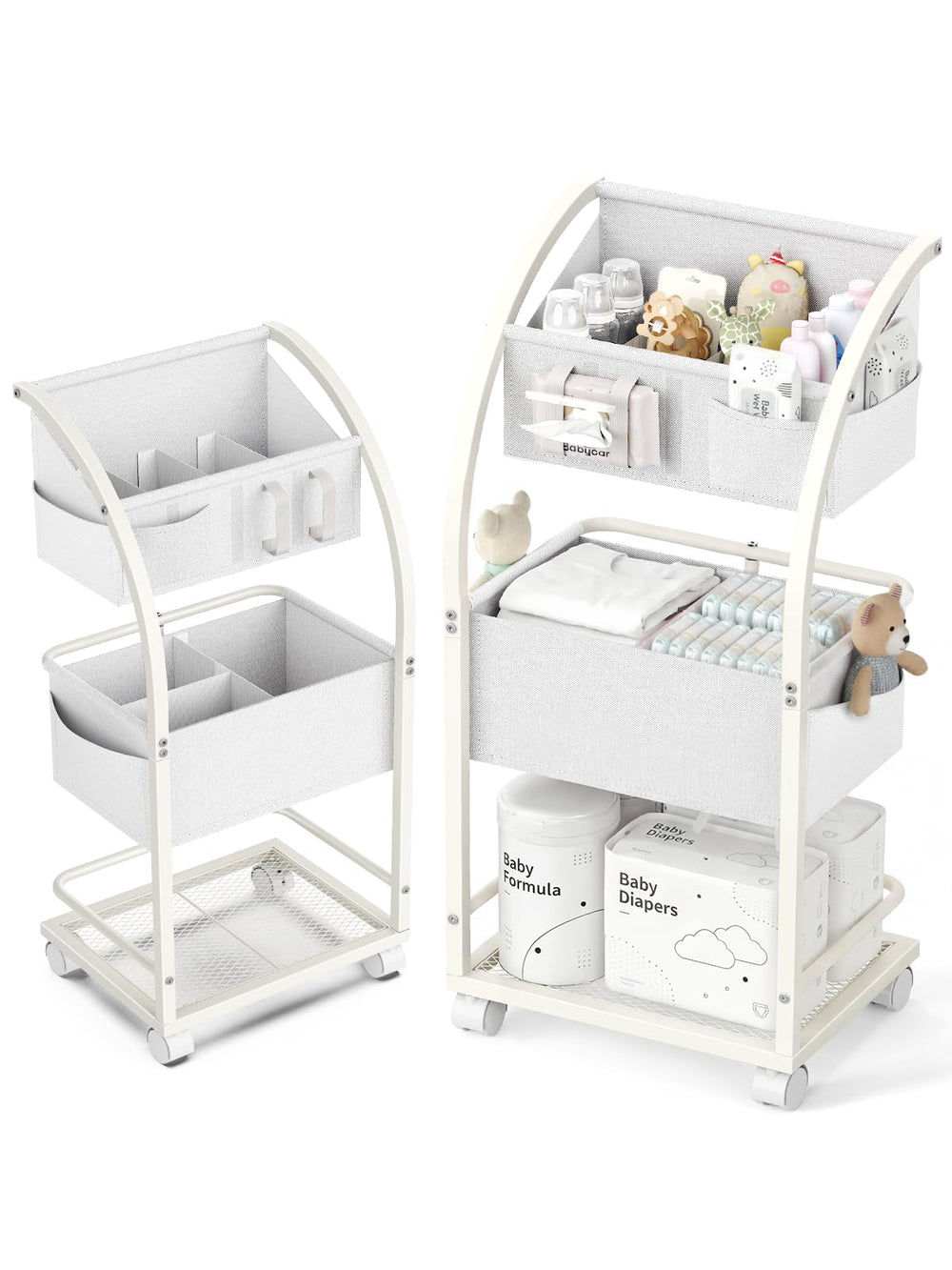 VBABY diaper caddy top tier view keeps essentials within reach.