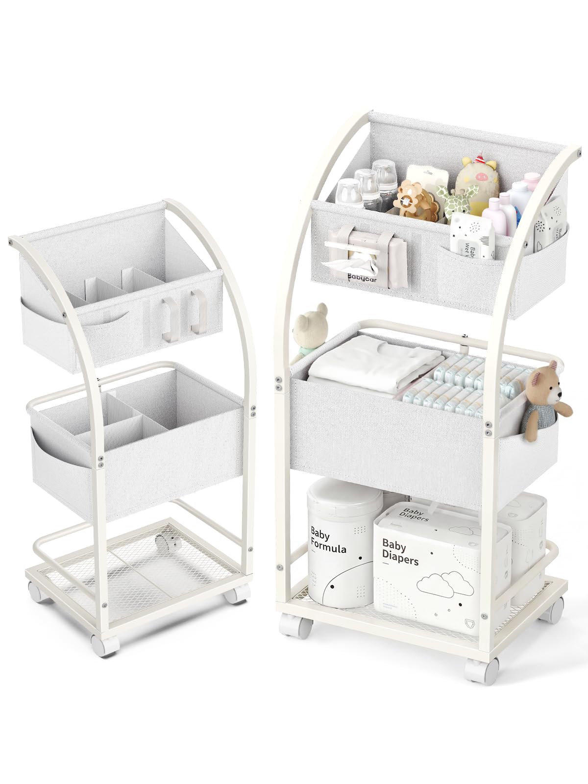 VBABY diaper caddy top tier view keeps essentials within reach.
