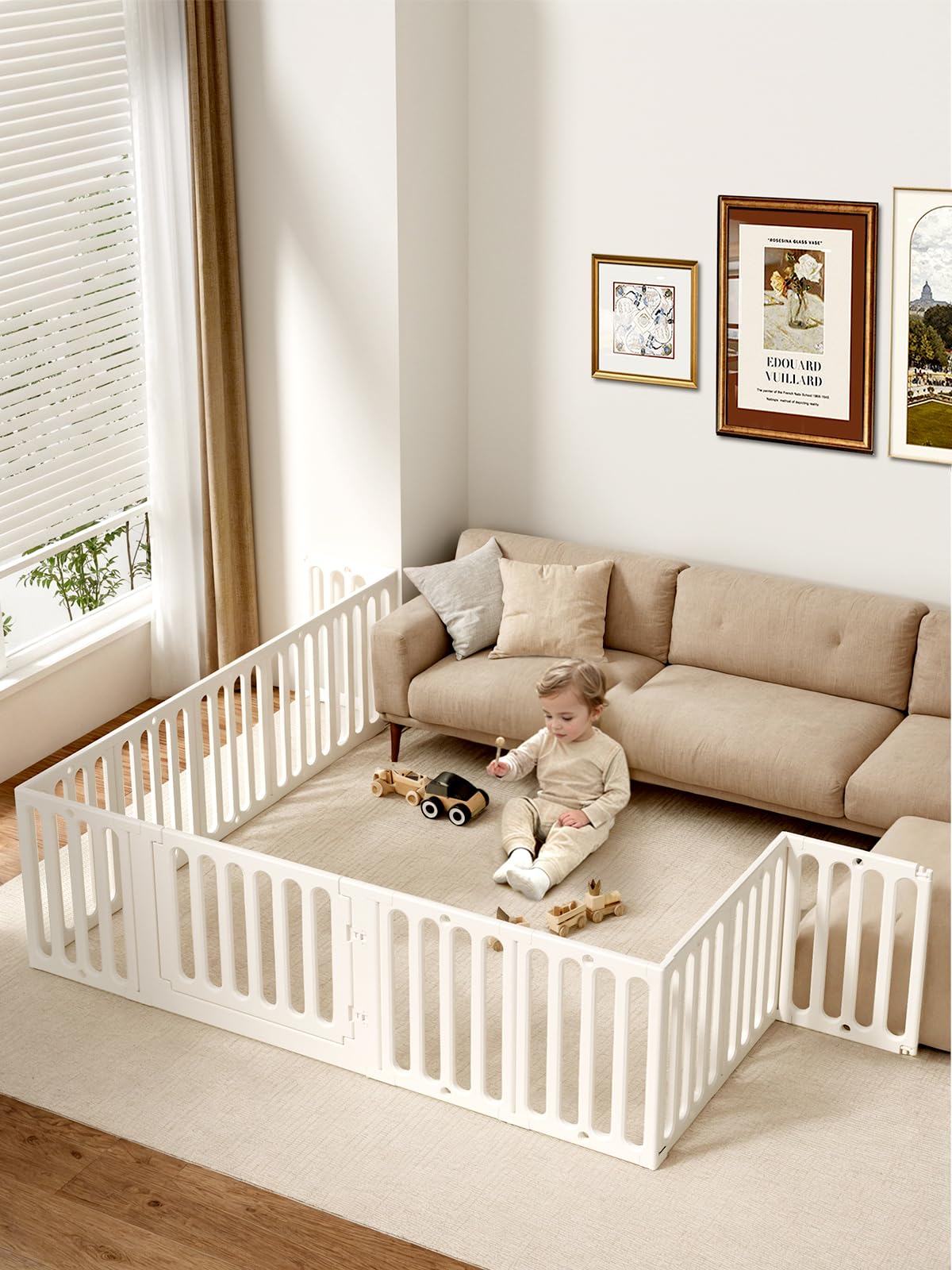 VBABY playpen works indoors or outdoors for versatile use