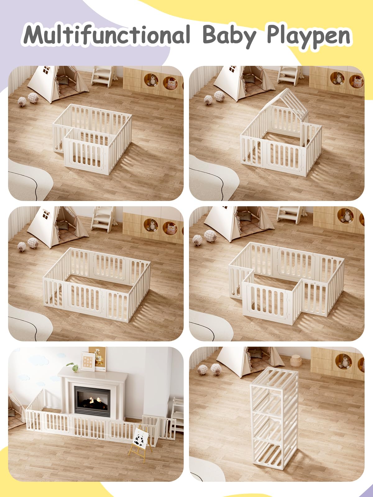 VBABY playpen modular shapes enable flexible play areas