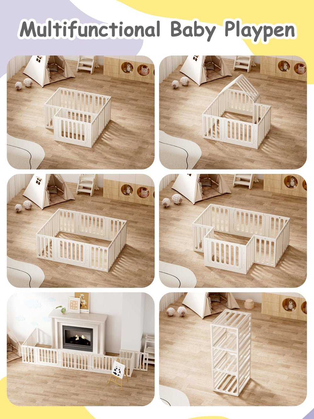 VBABY playpen modular shapes enable flexible play areas