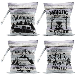 VBCVBGFH 4-pack wet bags laid out for travel organization and waterproof storage.