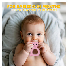 Vbglmya Baby Bunny Teether easy-to-hold design supports small-hand gripping.